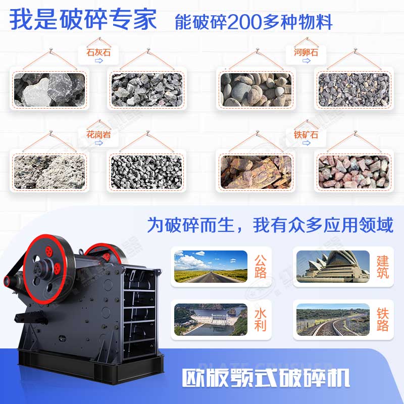 顎式破碎機(jī)能力強(qiáng)、應(yīng)用范圍廣